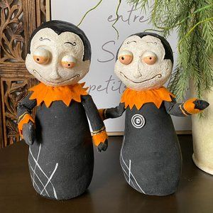 (Set of x2) Halloween Sculpted Figures – Spooky Cute Decor 🎃🖤